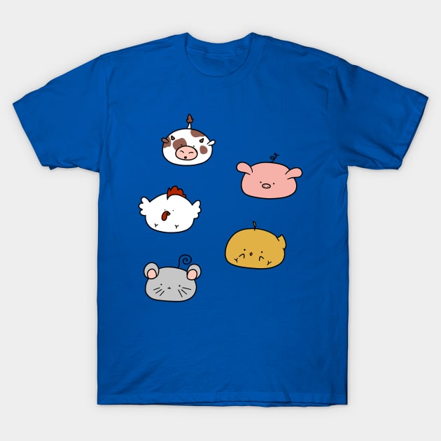 Farm Animal Blobs T-Shirt by saradaboru